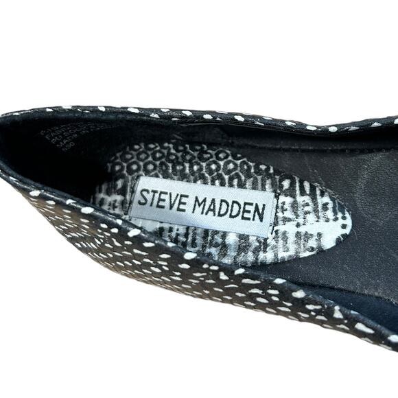Steve Madden Heaven Black and White Reptile Ballet Flats Size 6 1/2 - Picture 6 of 7